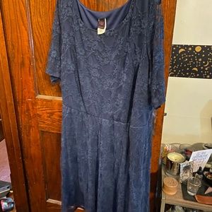 Blue Lace Skater Dress